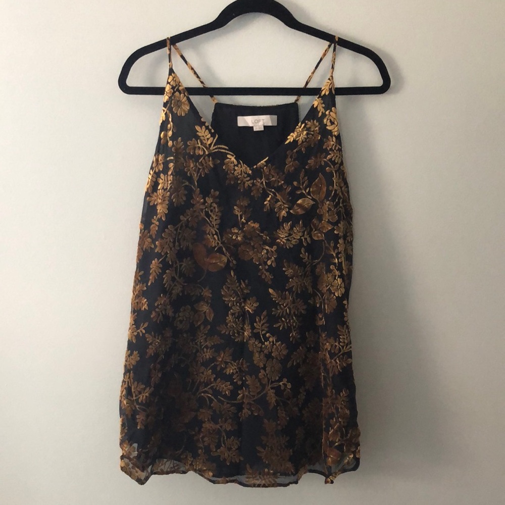 Loft Maternity Floral Velvet Camisole, Size Medium